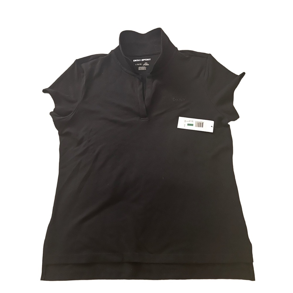 DKNY Women's Black Polo Top